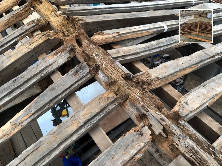 Strengthening the ridge beam